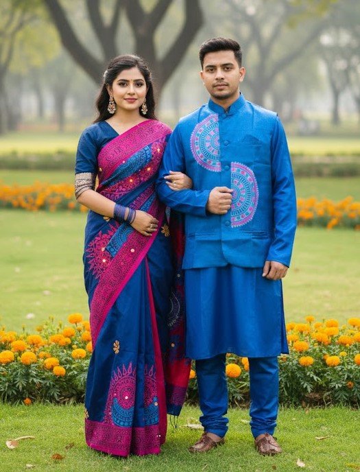 টাঙ্গাইল শাড়ি, কটি আর ধুপিয়ান সিল্ক পাঞ্জাবির